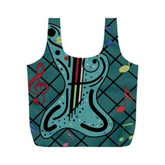 Blue Guitar Full Print Recycle Bags (m)  by Valentinaart