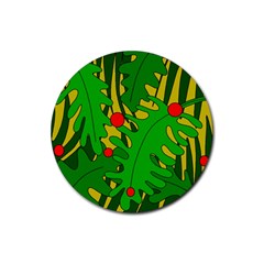 In The Jungle Rubber Round Coaster (4 Pack)  by Valentinaart
