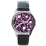 Purple harmony Round Metal Watch Front