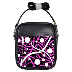 Purple Harmony Girls Sling Bags by Valentinaart