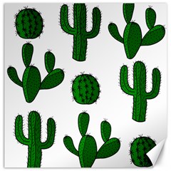 Cactuses Pattern Canvas 12  X 12   by Valentinaart