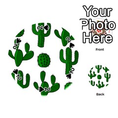 Cactuses Pattern Playing Cards 54 (round)  by Valentinaart