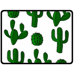 Cactuses Pattern Fleece Blanket (large)  by Valentinaart