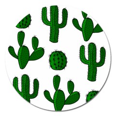 Cactuses Pattern Magnet 5  (round)
