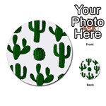 Cactuses pattern Multi-purpose Cards (Round)  Back 43