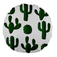 Cactuses Pattern Large 18  Premium Flano Round Cushions