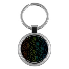 Floral Pattern Key Chains (round) 