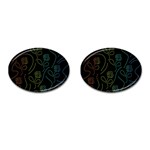 Floral pattern Cufflinks (Oval) Front(Pair)
