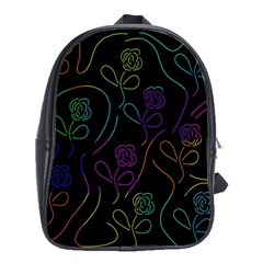 Flowers - Pattern School Bags(large)  by Valentinaart