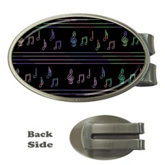 Music Pattern Money Clips (oval)  by Valentinaart