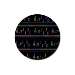 Music Pattern Magnet 3  (round) by Valentinaart