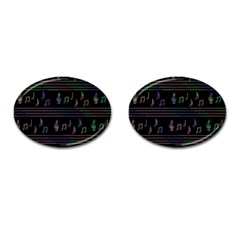 Music Pattern Cufflinks (oval) by Valentinaart