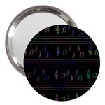 Music pattern 3  Handbag Mirrors Front