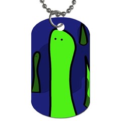 Green Snakes Dog Tag (one Side) by Valentinaart