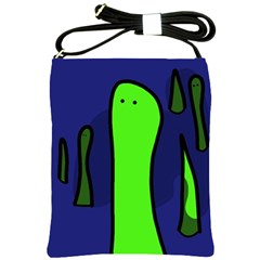 Green Snakes Shoulder Sling Bags by Valentinaart