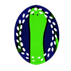 Green Snakes Ornament (oval Filigree)  by Valentinaart