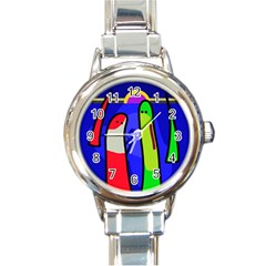 Colorful snakes Round Italian Charm Watch