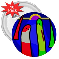 Colorful Snakes 3  Buttons (10 Pack)  by Valentinaart