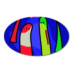 Colorful snakes Oval Magnet