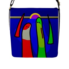 Colorful snakes Flap Messenger Bag (L) 