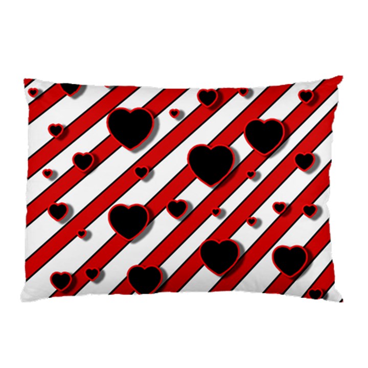 Black and red harts Pillow Case