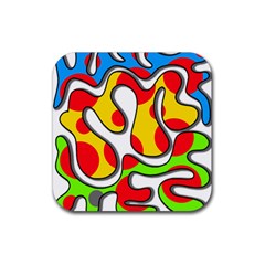 Colorful Graffiti Rubber Coaster (square) 