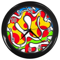 Colorful Graffiti Wall Clocks (black) by Valentinaart