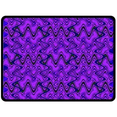 Purple Wavey Squiggles Double Sided Fleece Blanket (large)  by BrightVibesDesign