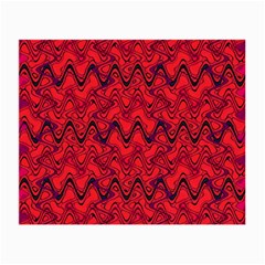 Red Wavey Squiggles Small Glasses Cloth (2-side) by BrightVibesDesign