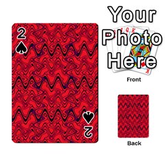 Red Wavey Squiggles Playing Cards 54 Designs  by BrightVibesDesign