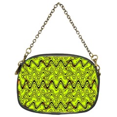 Yellow Wavey Squiggles Chain Purses (two Sides)  by BrightVibesDesign