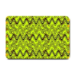 Yellow Wavey Squiggles Small Doormat  by BrightVibesDesign