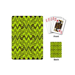 Yellow Wavey Squiggles Playing Cards (mini)  by BrightVibesDesign