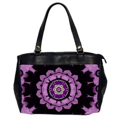 Decorative Leaf On Paper Mandala Office Handbags (2 Sides)  by pepitasart