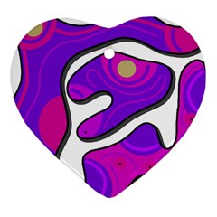 Purple Graffiti Heart Ornament (2 Sides) by Valentinaart