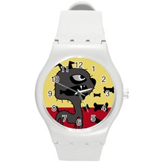 Angry Little Dog Round Plastic Sport Watch (m)