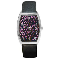 Japanese tree  Barrel Style Metal Watch