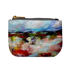 Red Abstract Landscape Mini Coin Purses by artistpixi