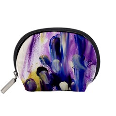 Purple Abstract Print  Accessory Pouches (small)  by artistpixi