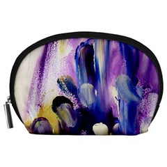 Purple Abstract Print  Accessory Pouches (large) 