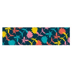 Colorful Floral Pattern Satin Scarf (oblong) by DanaeStudio