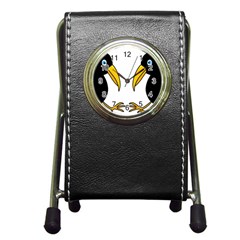 Ravens Pen Holder Desk Clocks