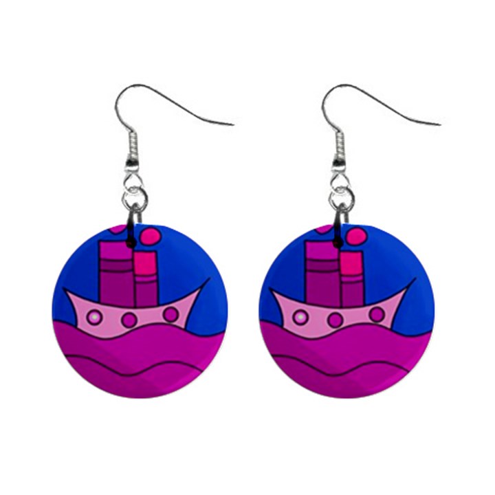 Boat Mini Button Earrings