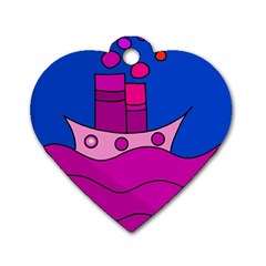 Boat Dog Tag Heart (two Sides)