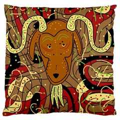 Billy Goat Large Cushion Case (two Sides) by Valentinaart