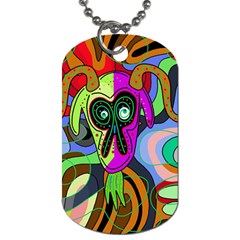 Colorful Goat Dog Tag (one Side) by Valentinaart