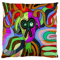 Colorful Goat Large Flano Cushion Case (two Sides) by Valentinaart