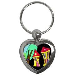 Two Houses 2 Key Chains (heart)  by Valentinaart