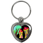 Two houses 2 Key Chains (Heart)  Front