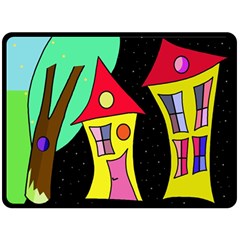 Two Houses 2 Double Sided Fleece Blanket (large)  by Valentinaart